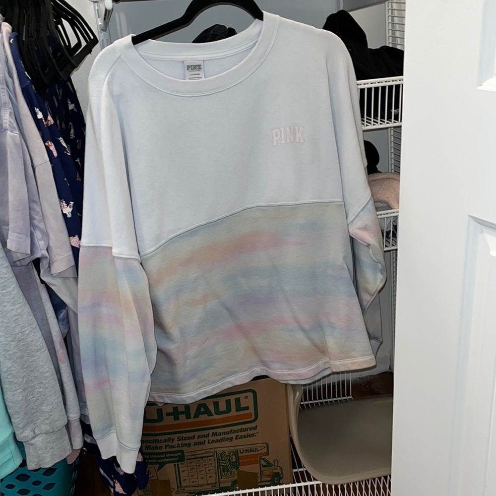 PINK Rainbow Tie Dye Sweatshirt